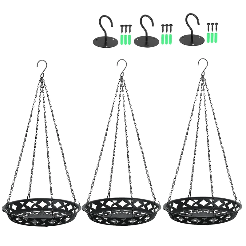 

3 Pack Plant Hanger, 12 Inch Metal Hanging Planter For Indoor Outdoor Plants, Decorative Hanging Plant Shelf Durable