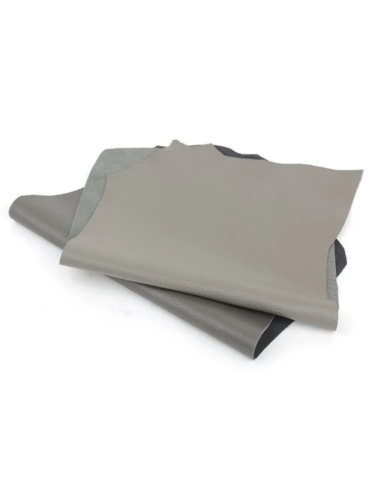 회색 천연 가죽 상층 소가죽 리치 패턴 짙은 회색 DIY 소파 시트 자동차 쿠션 부드러운 가죽 소재