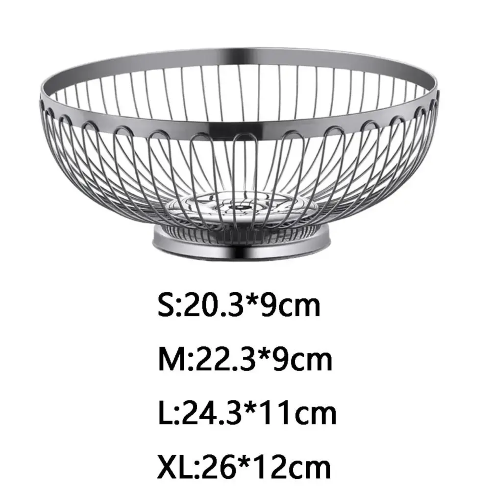 Stainless Steel Wire Fruit Draining Basket Hollow Vegetable Holder Snacks Container Nordic Vegetable Basket Hotel