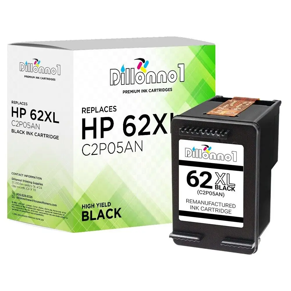 Cartucce Di Inchiostro Nero Hp 62Xl Riprodotte Per Serie Envy 5500 5600 7600 8000
