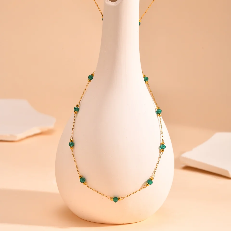 Collana In Acciaio Inossidabile Placcato Oro 16k Minimalista - Foto 8