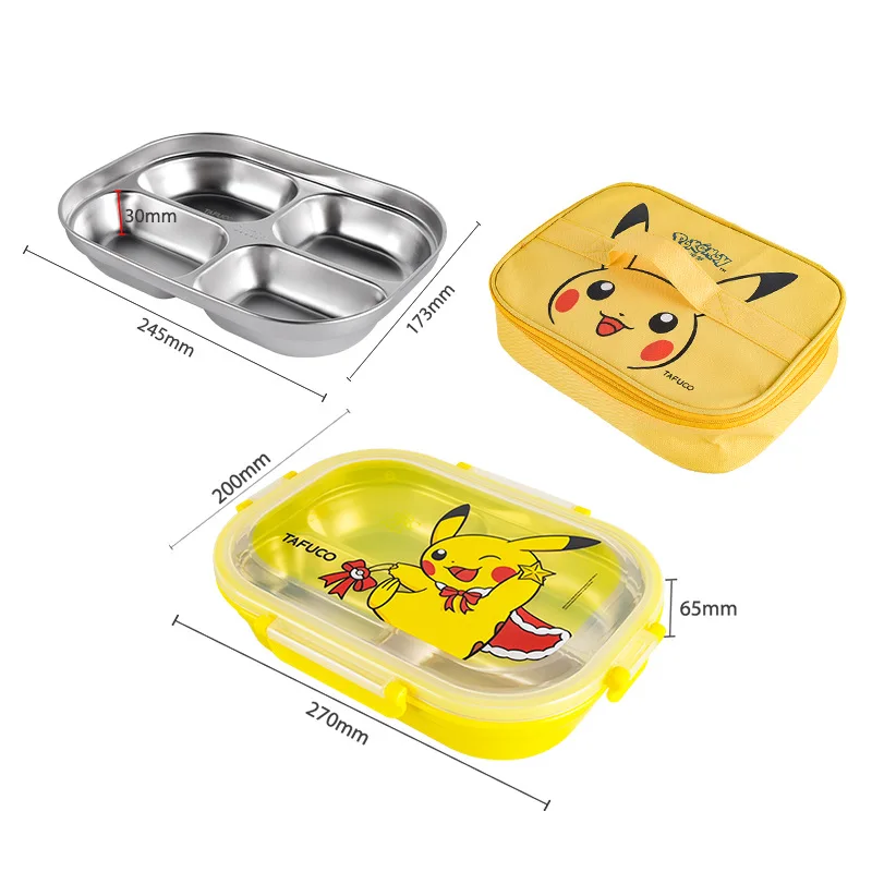 Pokemon Lunch Box with Partition 380ml, Antibacterial Material