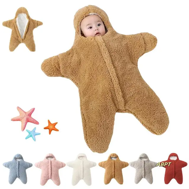 Starfish Baby Sleeping Bag Starfish Onesie Starfish Swaddle Sack For Newborn Infant Plush Swaddle Blanket Stroller 4