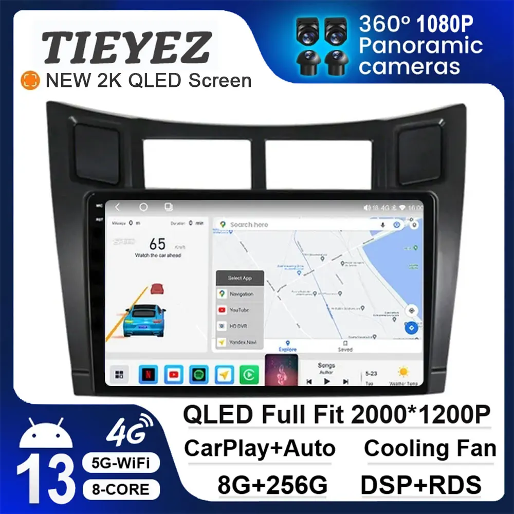 

8 Core Android 13 Car Video Multimedia Player For Toyota Yaris 2007 Fascia Radio 2005 - 2012 CarPlay Auto GPS Navigator Stereo