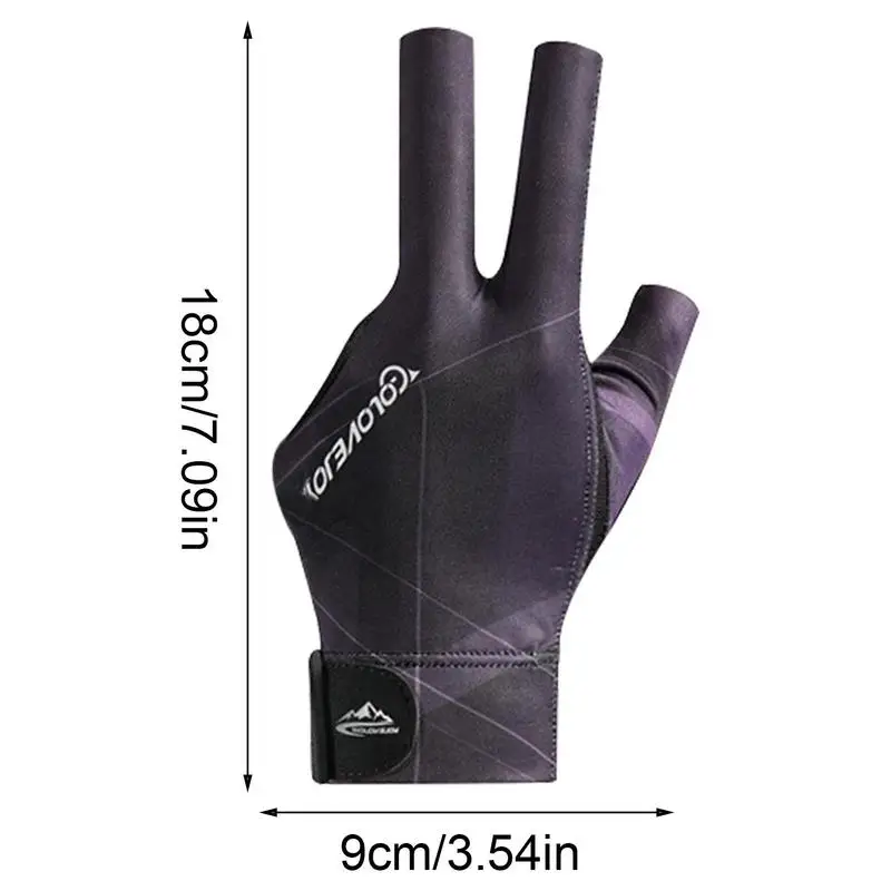 Billiards Glove Non Slip 3 Fingers Sport Left Hand Snooker Glove Elasticity Billiard Training Gloves billiard gloves