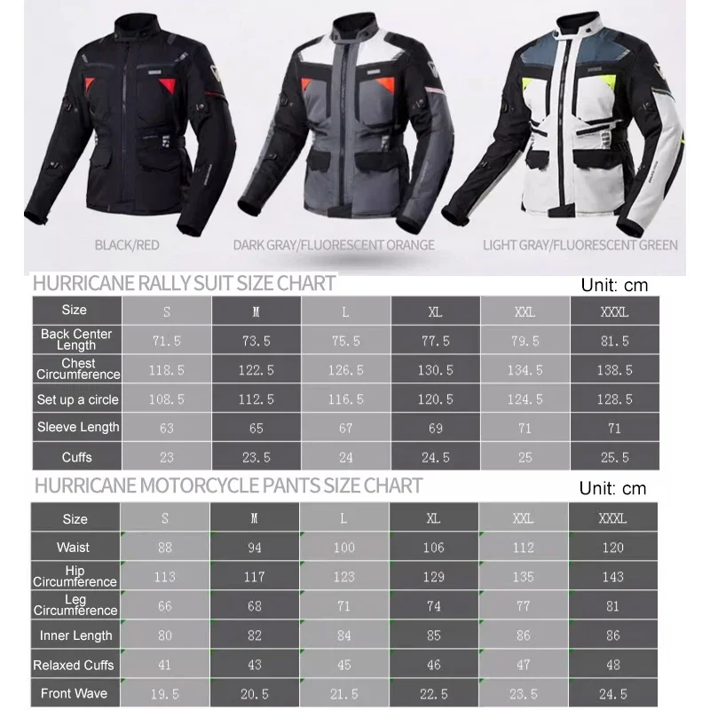 NERVE Motocross Riding Clothes Autumn Winter Warm Waterproof Motorcycle Jacket Pants Men CE Anti-fall Off Road Jacket Rally Suit