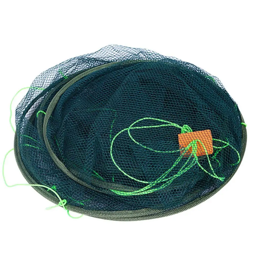 Portable Foldable Fishing Net Hand Net With Fishing Rope Handle for Catching Fishes Shrimps Crabs Lobster Accessories fishing net,fishing landing net