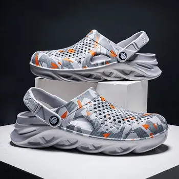 Men's flat sandals, EVA shoes, platform sandals, outdoor slippers, house clogs.