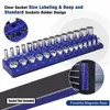 Professional 3Pieces Magnetic Socket Holder 1/4" 3/8" 1/2" inch Drive Metric/SAE Socket Organizer Storage Installation Tools Kit 4