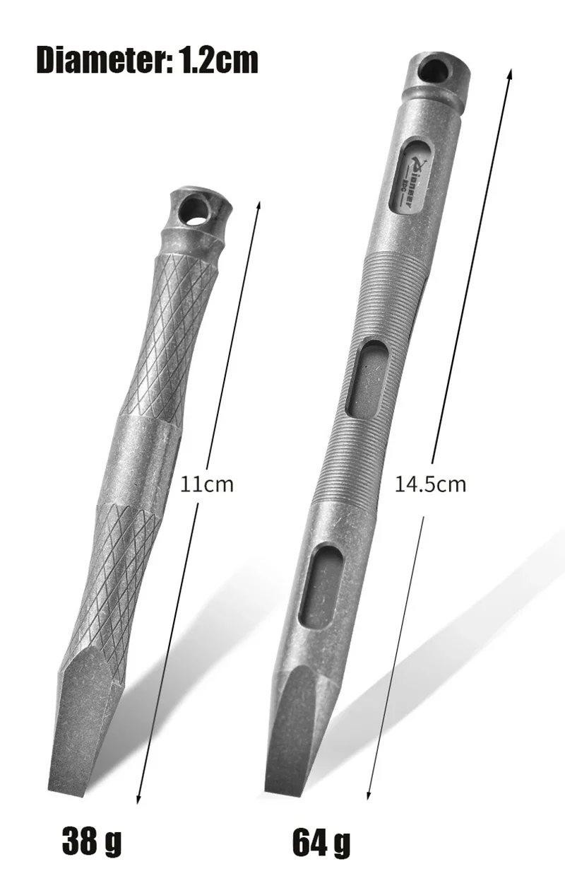 CNC TC4 티타늄 합금 다기능 지렛대 허리 걸이 EDC 도구, 야외 지레 바 깨진 창문 자기 방어 도구, 110mm, 145mm