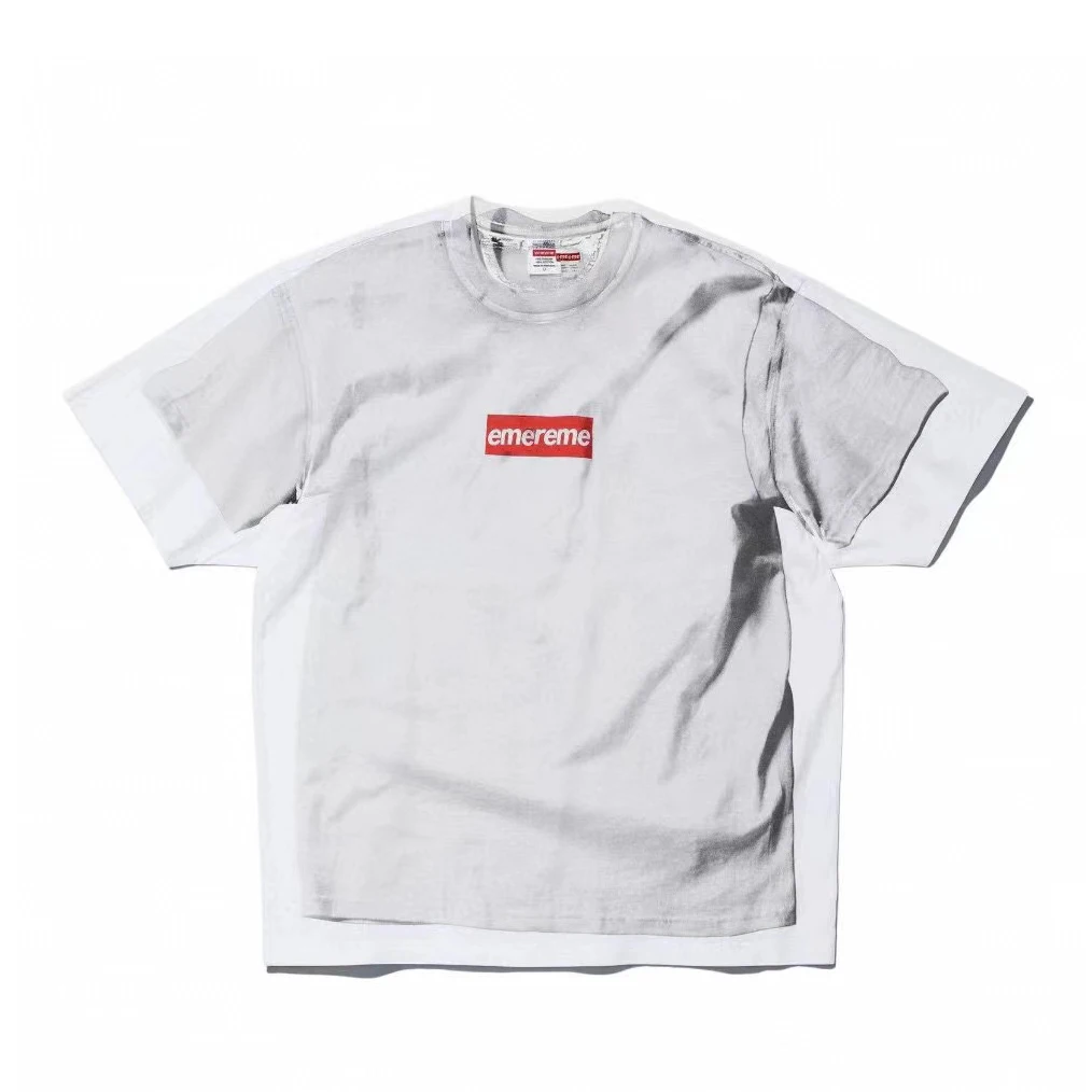 

Fashion Casual Summer Men's T-shirt Fake Two-piece Print O-neck Loose Tee Tops Streetwear Skateboard HipHop Top EU Size
