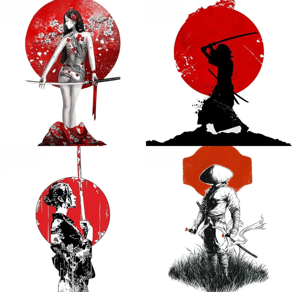 Geisha Samurai Car Sticker Japan Girl Bushido Spirit Decal Jdm Off Road 4X4 Trunk Decorazione Moto Anime Cartoon Carstyling