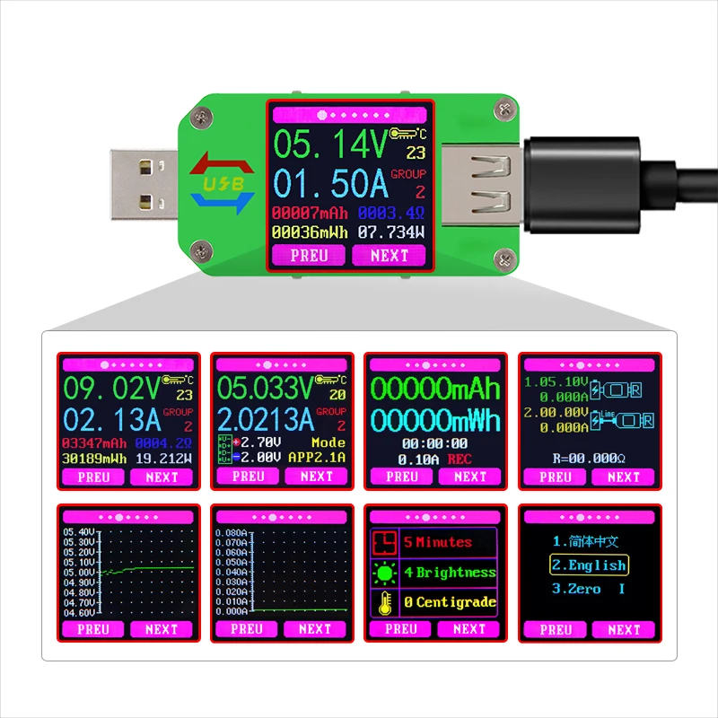 Tester USB Heemol 4-36V - Misuratore Corrente Digitale Per USB C