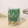 Metal Piggy Bank Tinplate Euro Dollar Pattern Design Money Box Safe Cylinder For Deposit Boxes 6 Color M2M7 1