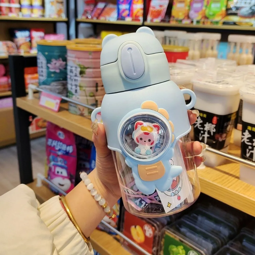 MyGiftHome 20oz Plastic Cartoon Kids Water Bottle with Silicone Straw