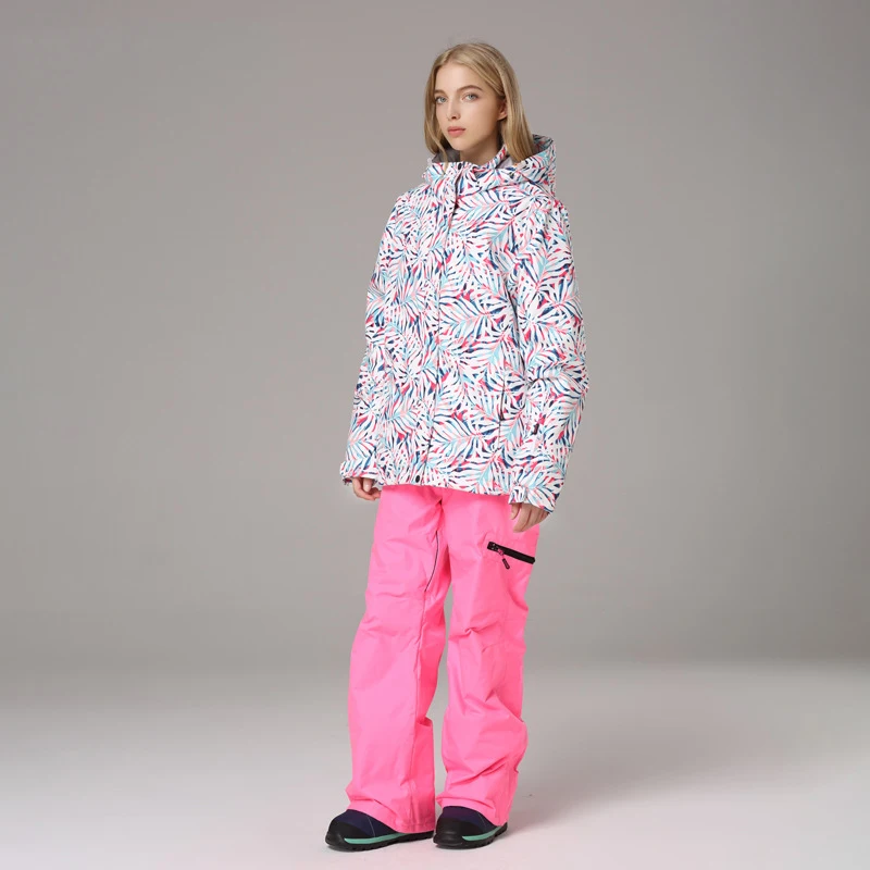 

Winter New Ski Suit Outdoor Sports Snowboard Jacket Women Overalls Thickened Warm Ski Set Warm Snow Pants Windproof Waterproof