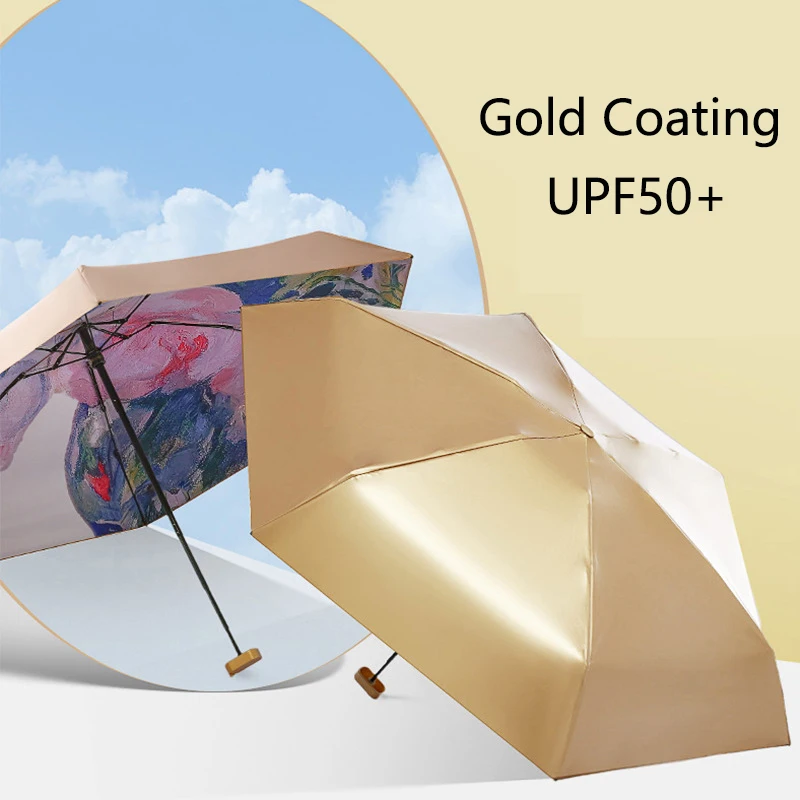Mini sombrilla para el sol, sombrilla para la lluvia, Anti UV, 6