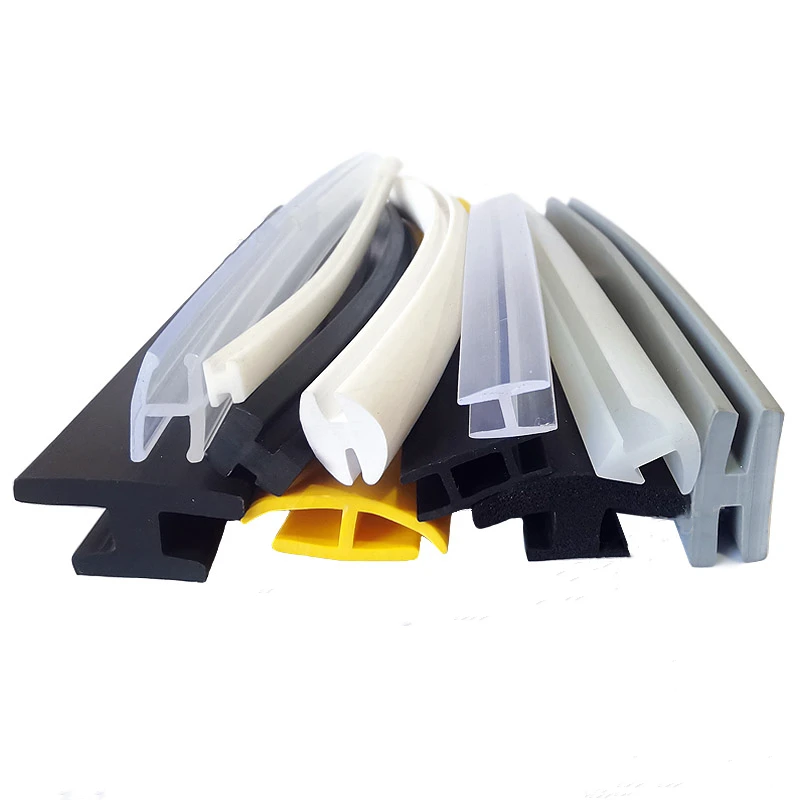 Tira de Vedação de Borracha Edge Encloser Shield para Vidro Painel de Metal Board Amarelo Cinza Branco Marrom Transparente h Forma