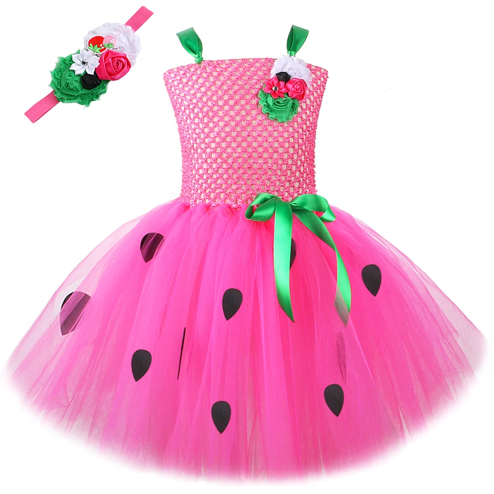 

Baby Girls Strawberry Tutu Dress for Kids Watermelon Fruits Costumes for Birthday Party Outfit Princess Photoshoot Ballet Tutus