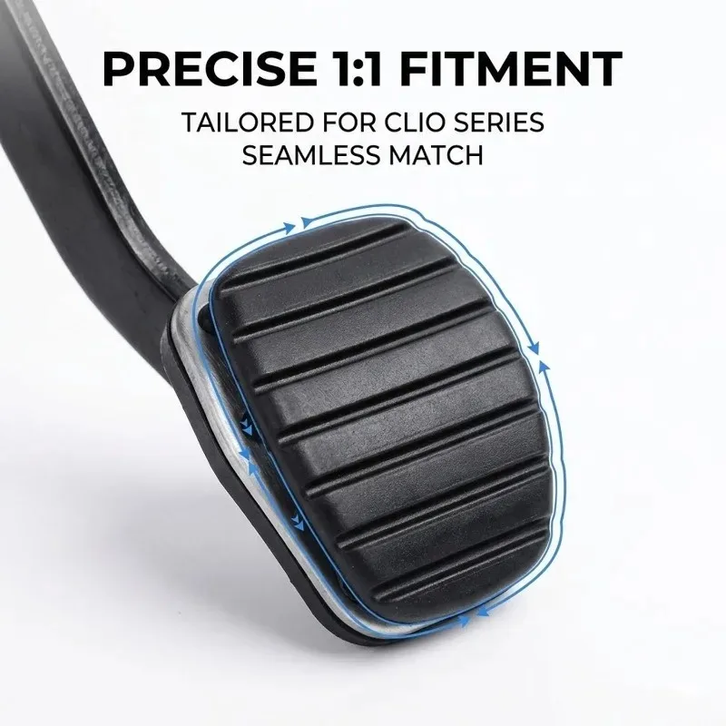 Renault Car Brake and Clutch Pedal Rubber Replacement Covers - Auto Interior Foot Pedal Protectors (Set of 2 or 4)