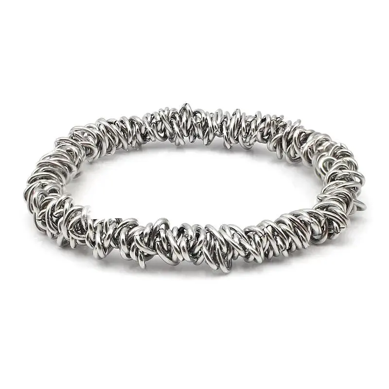 Stainless Steel Elastic Bracelet And Bangles Men Women Fashion Jewelry Gold Color Circle Chain Bracelets 4