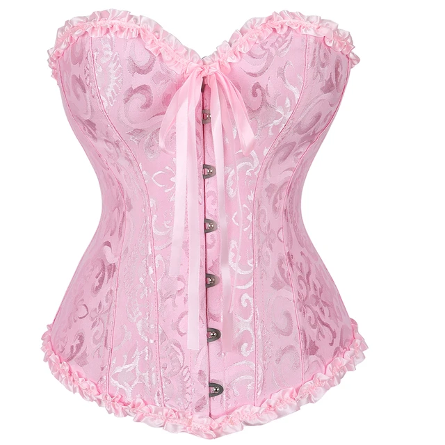 Women Bustiers Corsets, Pink Corset Lingerie, Pink Bustier Corset