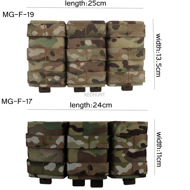 Molle Combat Bag Vest Mag Pouch Pack Fast Cartridges Clip Ammunition Carrier Ammo Holder Tactical Mag 7.62 Triple Magazine Pouch 2