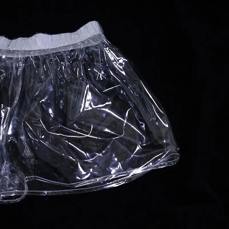 투명 커플 PVC 플라스틱 바지 ABDL 성인 페티쉬 복서 반바지, 부드럽고 부드러운 무소음 방수 실금 기저귀 팬티