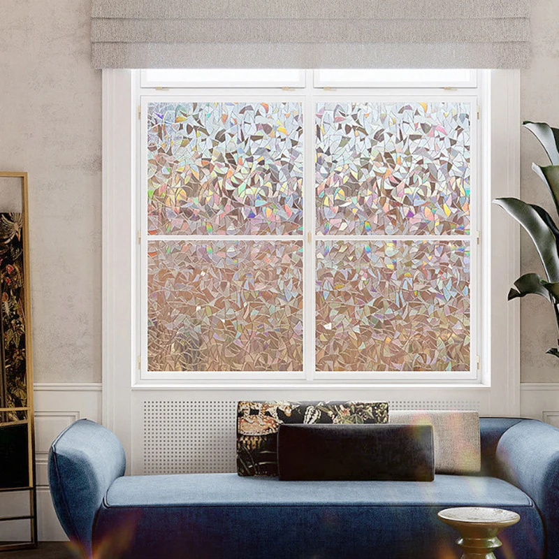 Stained Glass Window Film: Rainbow Window Film With 3d Holographic, Sun  Blocking Non-adhensive Window Stickers For Home Office - Decorative Films -  AliExpress