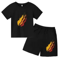 Preston Kids Summer Leisure Brand 2pcs Breathable T-shirts+Pants Suits 3-13 Years Boys Girls Streetwear Sets Children Clothes 1