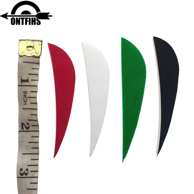 50PCS  2.5 Inch Archery Fletches Water Drop Arrow Feather Parabolic Fletching Arrow Feathers for Hunting 2
