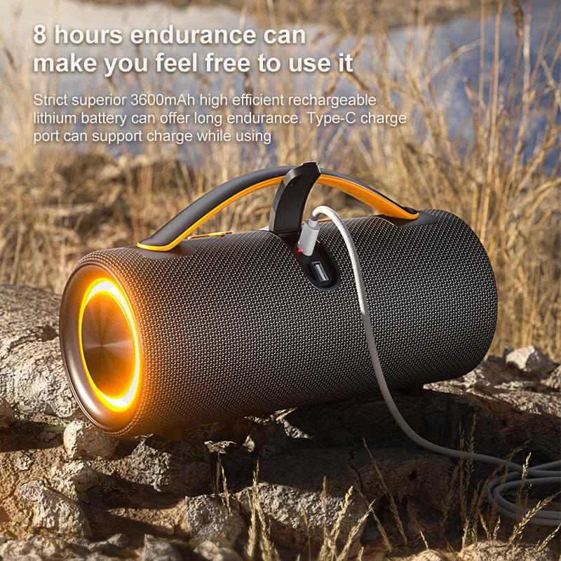 Rockmia EBS-618 New 30w Powerful Bass Speaker Bluetooth 5.3 Portable Wireless Audio Player Outdoor Waterproof IPX5 3600mah