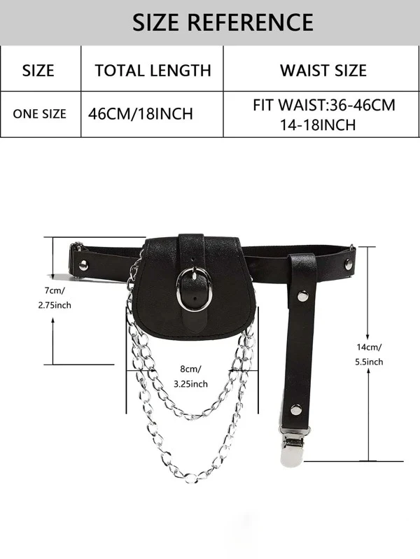 Punk Bag Decor Garter Belt Women Goth Elastic Thigh Ring PU Leather Key Chain Riveted Leg Straps Fashion Coin Purse Accessories