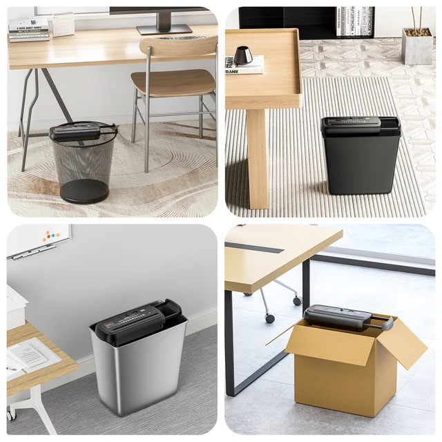 Bonsaii Paper Shredder For Home Use, 6 Sheet Strip Cut Small Paper Shredder Without Basket For Home Office Portable Shredder Extendable Arm Design With Overheat Protection S123 B