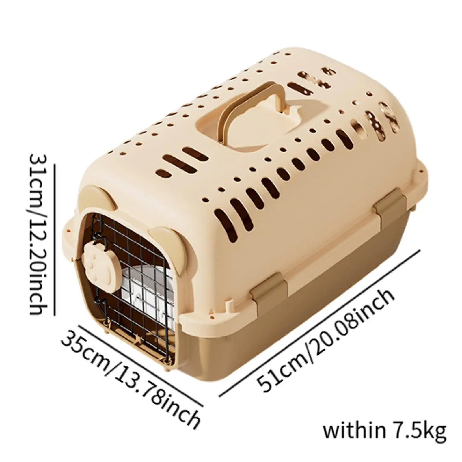 Pet Carrier Hard Sided Pet Transport Cage Breathable Multifunction Supplies