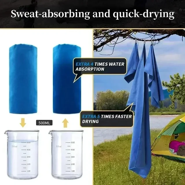Quick-Drying Sports Towel 40x80CM Blue Grey Green Gym Fitness Camping Running Beach Washcloth Towels With Storage Bag 2