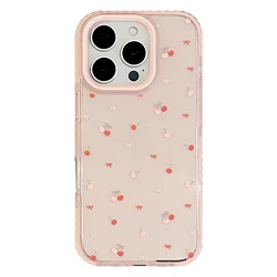 Lovely Red Cherry Shockproof Protective Clear Case - Soft & Cute Cover - iPhone 15 (1)