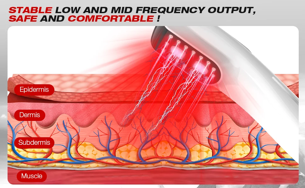 4x808nm Kaltlaser-Therapiegerät zur Schmerzlinderung am Körper 12x650nm LLLT TENS Muskelstimulator für Arthritis, Muskelkater und Narben – Detail 4