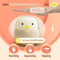 Duck Silicone Night Light for Children With Timer Usb Rechargeable Dimming Touch Lamp Sleeping Bedroom Cartoon Animal Decor Gift 2