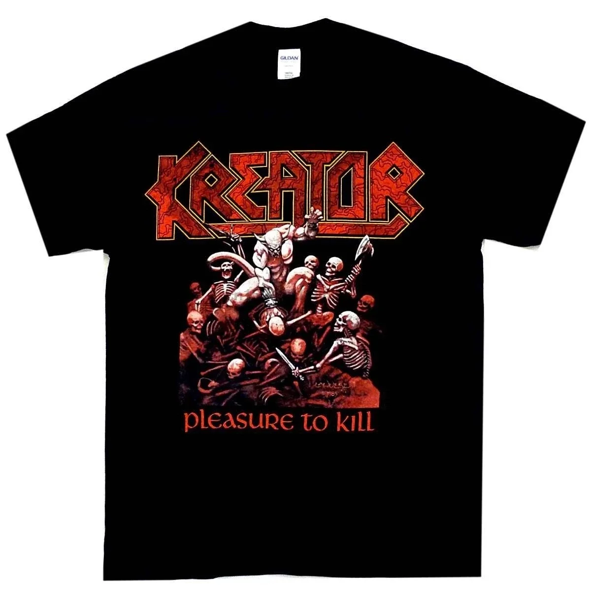 

Kreator Happy Kill Thrash Metal patterned tops street wear everyday comfortable pullover T-shirts for both men and women