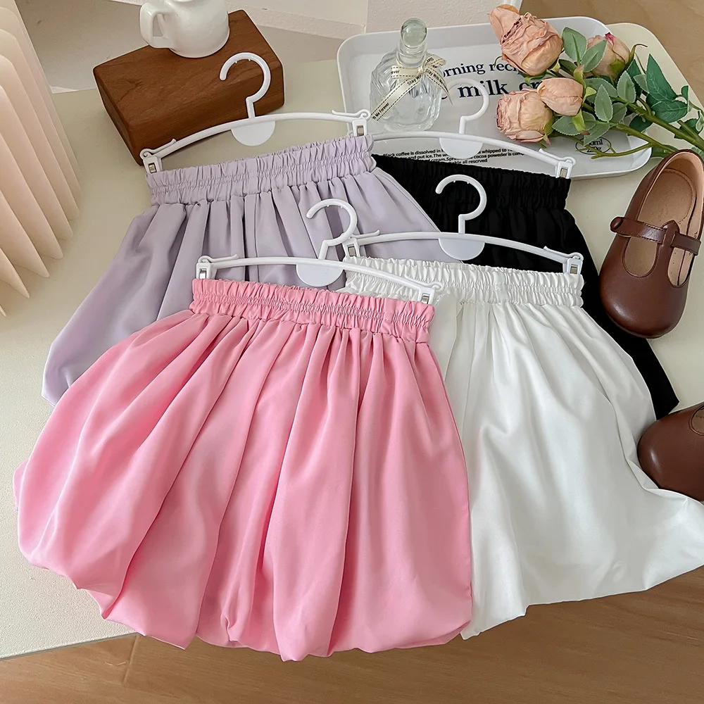 

Spring and Summer New All-match Baby Korean Style Girls Cute Pumpkin Pants Children Lantern Solid Color Shorts