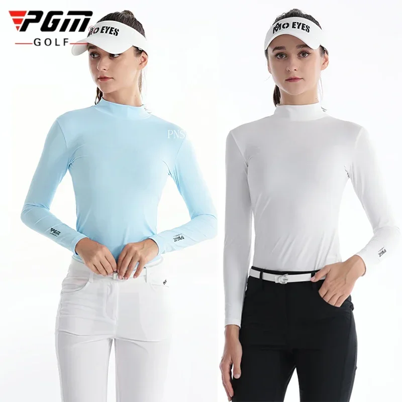 Women Golf T Shirts Summer Wear Anti UV Ice Silk Sun Protection Cooling Elastic Otdoor Sportswear