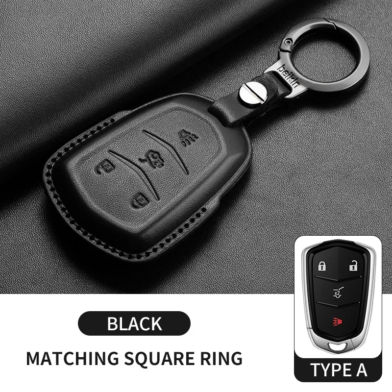 Premium Leather Car Key Case Cover - Elegant and Durable Key Accessory