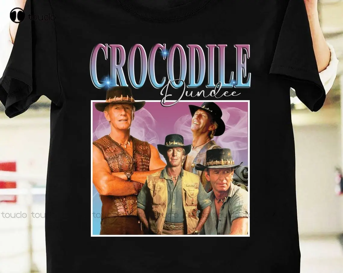 Crocodile Set T-Shirt Vintage Crocodile Set T-Shirt Paul-Hogan Camicia Da Film Crocodile Bl Camicia Da Film Anni '90 Novità