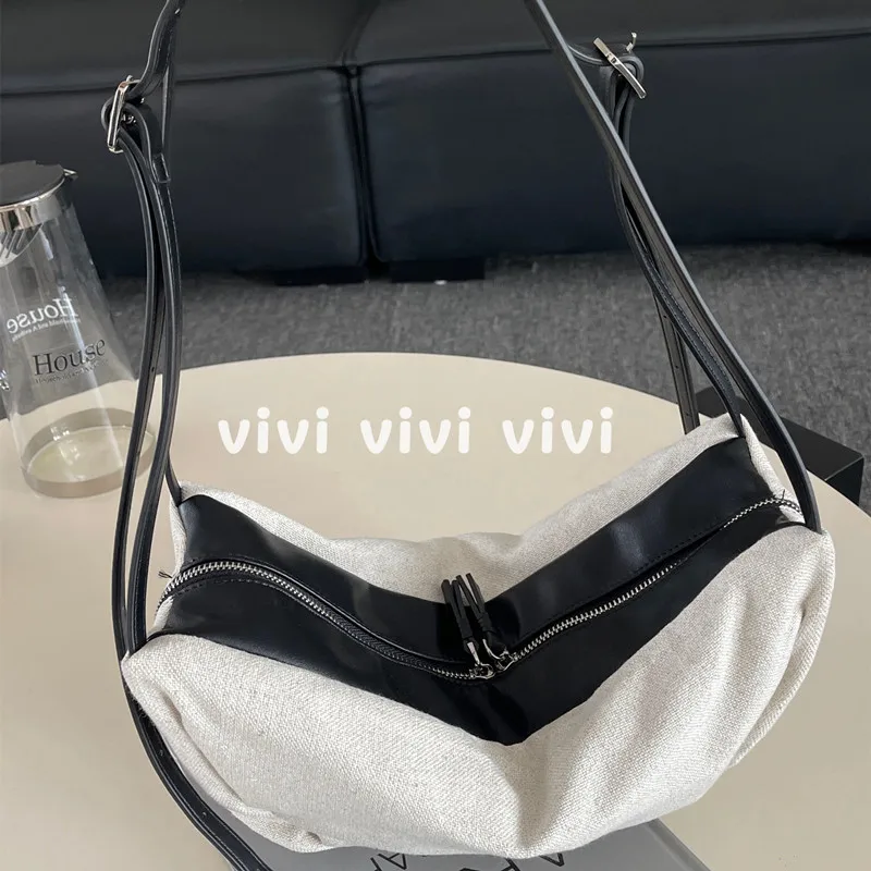 Women Cotton and linen Tote Casual Travel Shoulder Top-handle Bag Large Capacity Women Crossbody Messenger Bag Sac A Mains Femme
