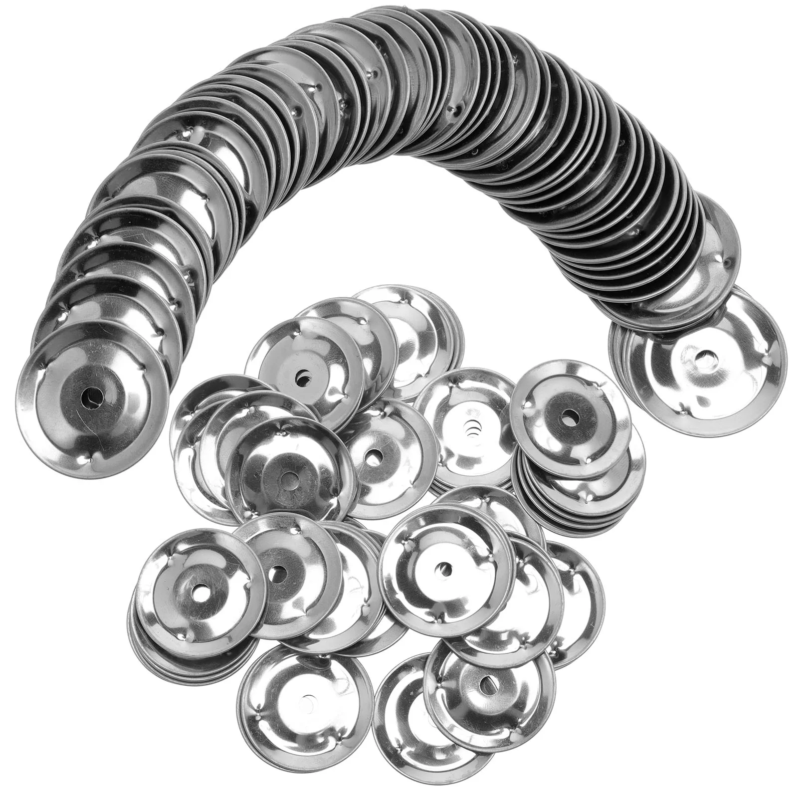 50 Pcs Bells Cymbals Ching Ring Ring Percussion Drum Cymbal Accessories Ching Stainless Steel Snare Cymbals Child