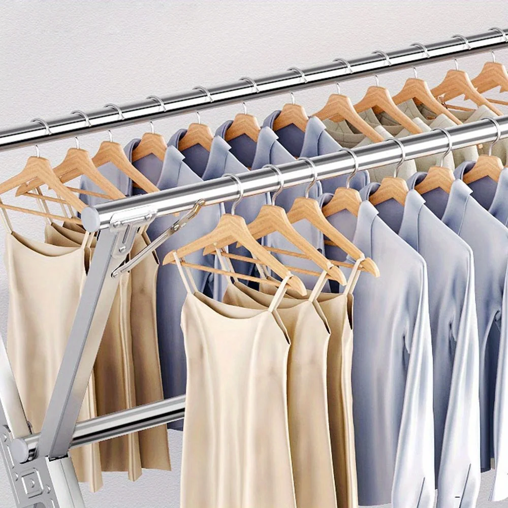 X-Shape Foldable Stainless Steel Drying Rack,Indoor Outdoor Universal Clothes Rack,Drying Clothes and Quilts,Storage Organizer 3