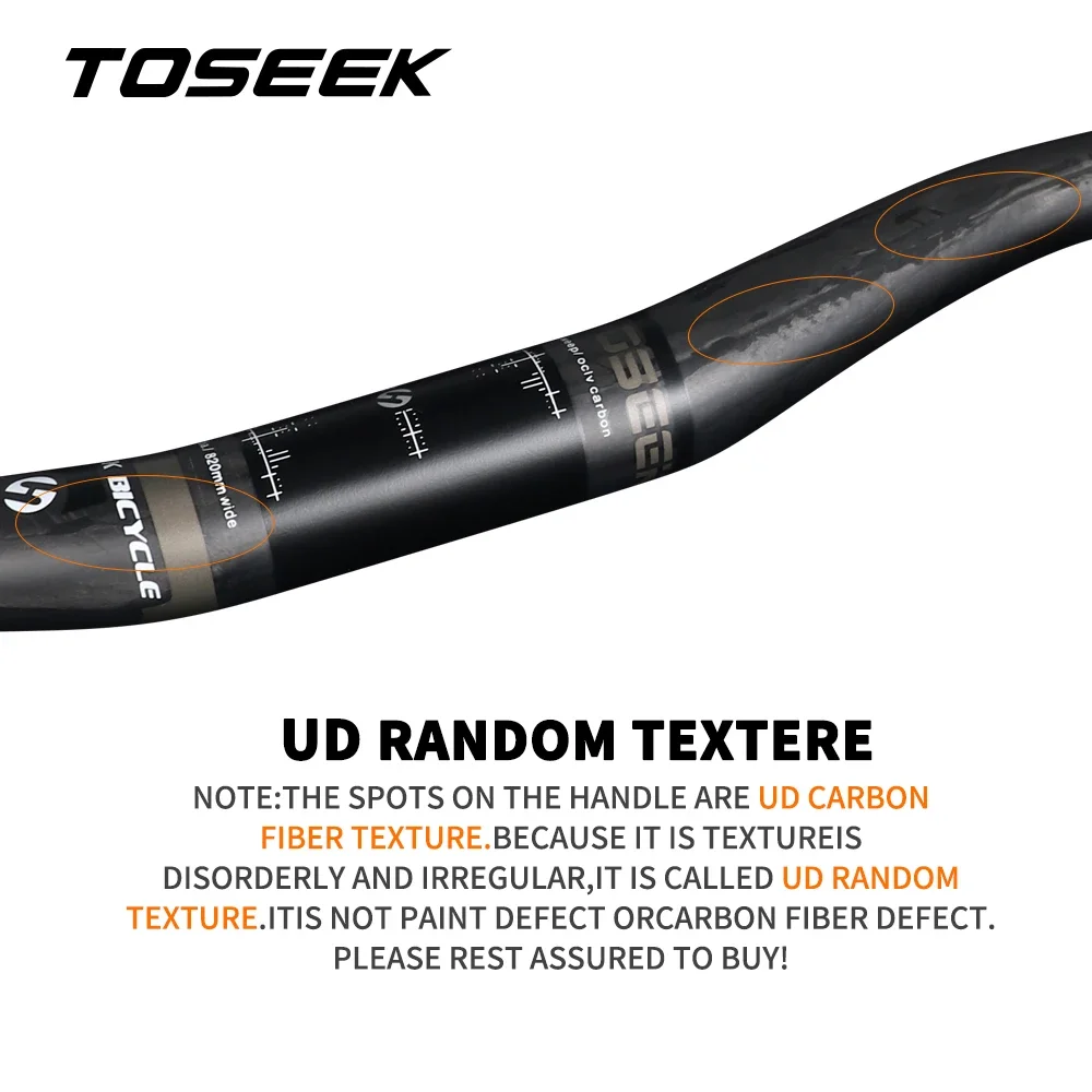 TOSEEK Bicycle Handlebar Carbon AM DH MTB Handlebar Off-road Extension Swallow Shaped Handlebar 31.8mm Bicycle Parts