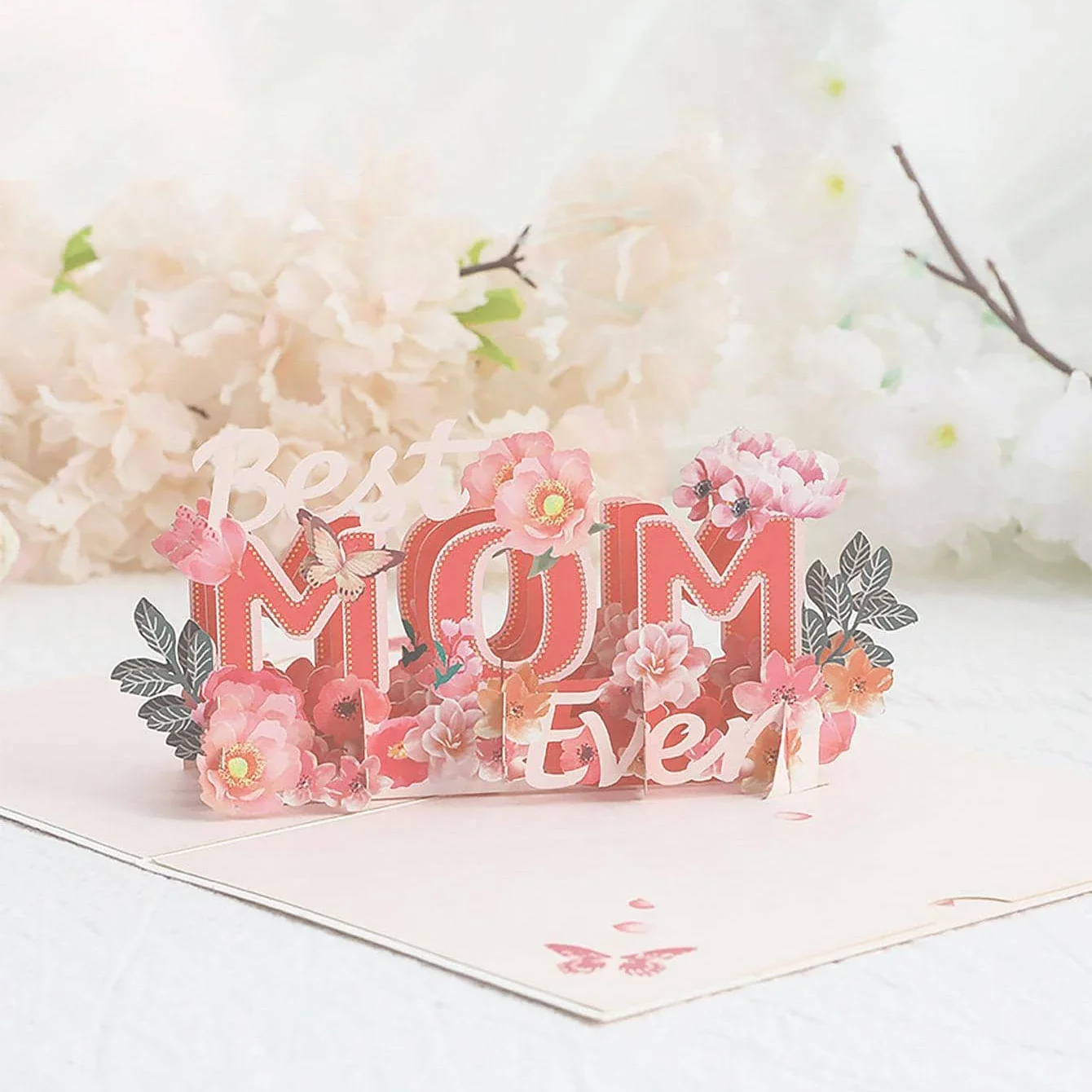1pc-3d three-dimensional paper carving small card Mother's Day thanksgiving greeting card