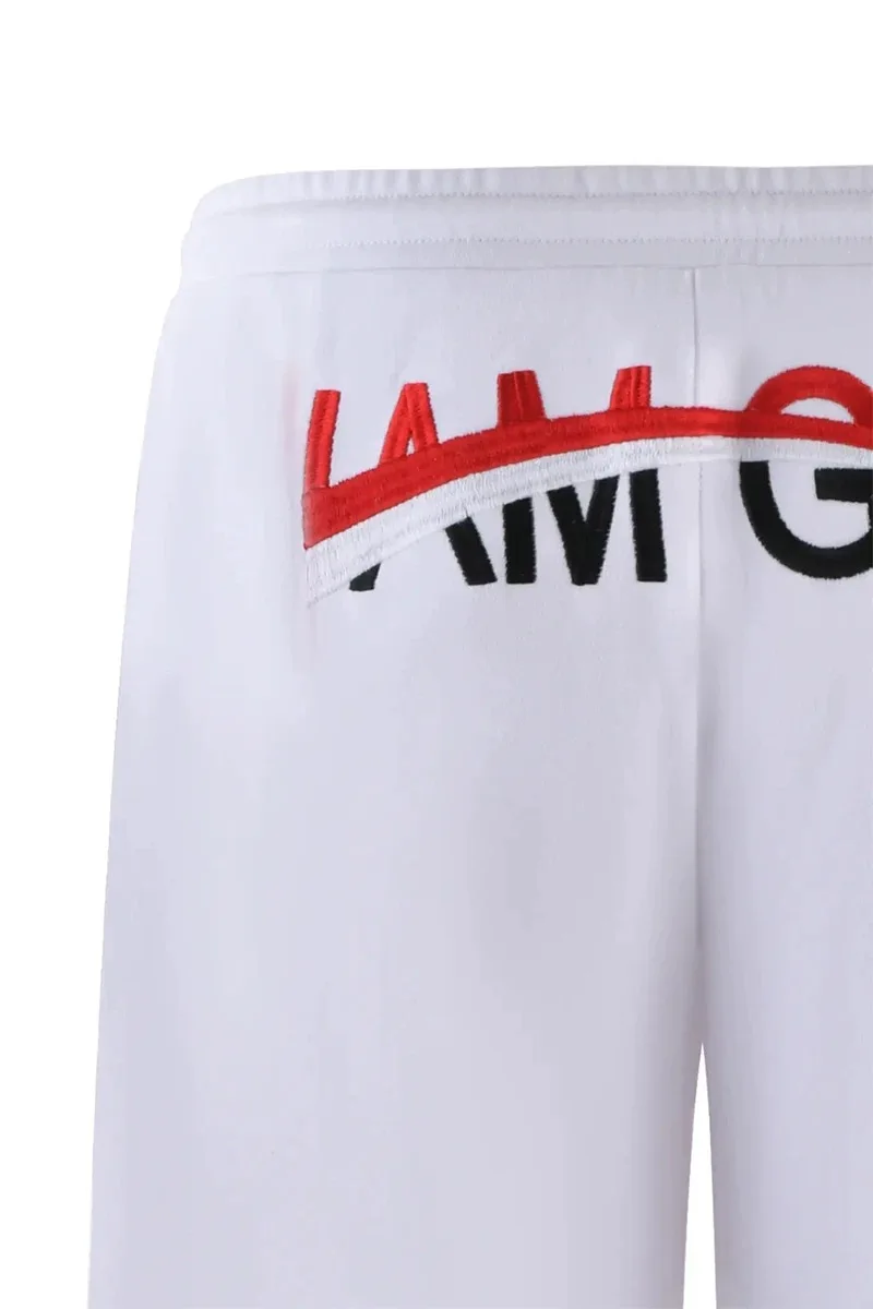iamgia white strapless top white low-rise sports sweatpants loose mopping embroidery design